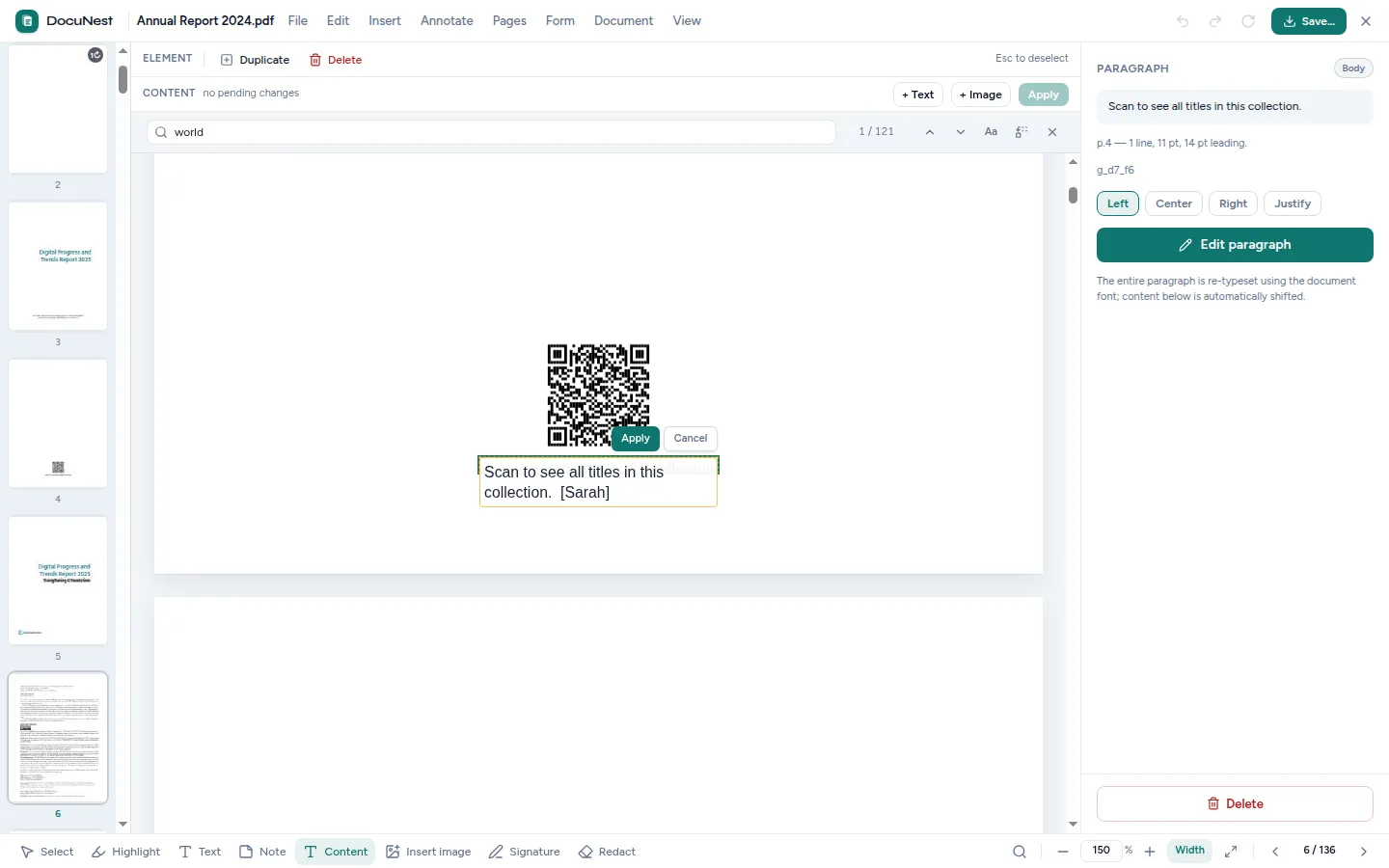 Preview of DocuNest — Edit a PDF in DocuNest, offline PDF app